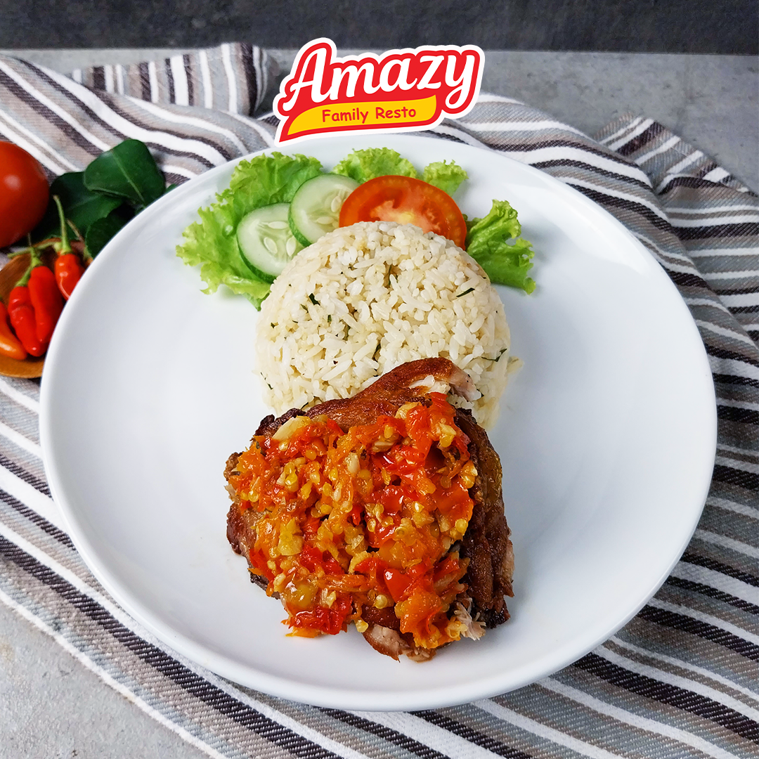 Nasi Daun Jeruk Ayam Penyet Sambal Geprek